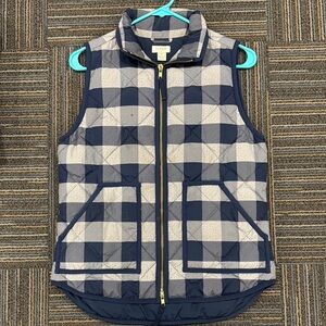 J. Crew Blue and White Checkered Vest